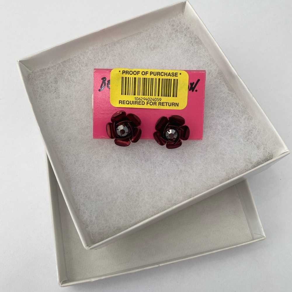 Betsey Johnson Rose Stud Earrings